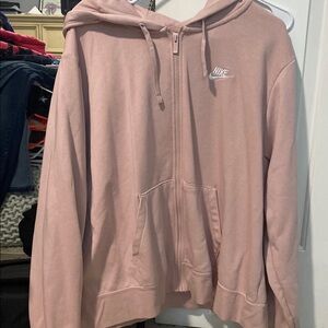Nike Pink Zip-Up Hoodie Jacket Casual Fit
